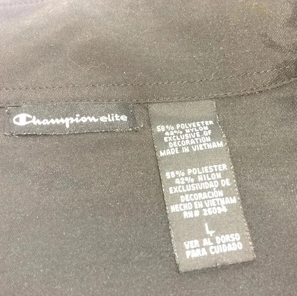 Champion Elite L Black Jacket White Trim Full Zip - Picture 4 of 9